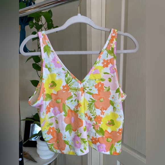 Abound 70s Floral Print Tank Top Crop Top NWOT 1X - Picture 5 of 6